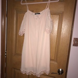 Lace Off The Shoulder Pink Shirt